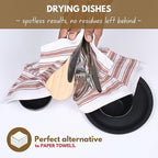 Native Fab Kitchen Dish Towels 16x26 inches - Set of 12 - Basket Weave 100% Cotton Striped Tea Towels, Wash Cloths for Drying Dishes, Absorbent Hand Towels with Hanging Loop - Rust