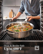 Stainless Steel Cookware Set,Tir-Ply Pots and Pans Set,10 Pcs Stainless Steel Induction Kitchen Cookware Sets,PFOA Free, Frying Pans,Saucepans,Saute Pan & Stock Pot,Compatible with All Cooktops