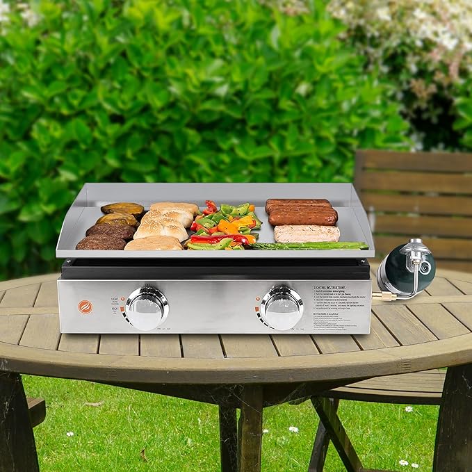 Stanbroil 22 Inch Stainless Steel Flat Top Griddle Replacement Top for Blackstone 22" Tabletop Griddle Station, Griddle Top Replacement with Rear Grease System