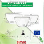 Simax Glass Serving Bowl Set: Borosilicate Glass Oven Safe Bowls - Clear Glass Bowls For Kitchen - Blown Glass Nesting Bowls - Kitchen Mixing Bowls -Glass Salad Bowls Set of 3 (3.2 C, 6.4 C,10.8 Cup)