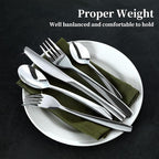 40 Piece Silverware Set,Stainless Steel Flatware Set for 8,18/0 Rust-Proof Cutlery Set with Forks & Spoons,Mirror Polished Dishwasher Safe - Heavy Duty Tableware for Home & Dining