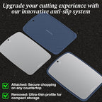 100% Pure Titanium Cutting Board, Double-Sided Pure Titanium Cutting Board for Kitchen and Outdoor Cooking Hygiene Durable Dishwasher Safe Chopping Board with Detachable Silicone Pad(13.4"x9")