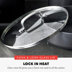 GreenPan x Bobby Flay Hard Anodized Nonstick 10 Piece Cookware Set, PFAS-Free Ceramic Pots & Pans, Induction Suitable, Frypans, Saucepans Saute, Stockpot, Glass Lids, Dishwasher & Oven Safe, Black