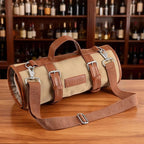 Bartender Travel Kit with Waxed Bag | 22 Piece Bar Set in Roll | Portable Cocktail Tools for Home & Travelling Bartending – Professional Boston Shakers, Unbreakable Melon Squeezer, Accessories