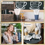 3000 Pcs Individually Wrapped Wooden Coffee Stirrers, Disposable Coffee Stir Sticks Round End Sticks Bulk Wood Stirrers for Cocktail Hot Drinks Restaurant Bar Home Office (7 Inch)