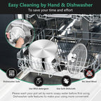 6 Quart 3-Ply Cooking Stock Pot with Lid, P&P CHEF Stainless Steel Large Pot for Pasta Soup, Work on Multi Stove, Heavy Duty & Dishwasher Safe, Dual Heat-resistant Handles & Visible Lid