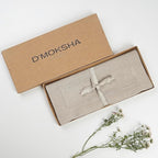 D'Moksha Homes Linen Natural Table Runner 108 Inches Long - 100% Pure Linen 14 x 108 Inch Table Runner for Summer, Fall and Halloween - Classic Hemstitch