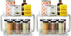 madesmart 2-Tier Plastic Multipurpose Kitchen Spice Organizer, Condiment Storage Spice Shelf for Cabinet Organization, Gray (Pack of 2)