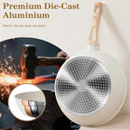 12 Pcs Pots and Pans Set Non Stick, Cookware Sets White Granite Induction Cookware, Non-toxic Healthy Nonstick Kitchen Cooking Set with Frying Pans Set, Saucepans (PFAS/PFOA/PFOS Free)