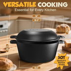 Cast Iron Dutch Ovens for Sourdough Bread Baking, 5 QT Pre-Seasoned Dutch Oven Pot with Lid, Bread Baking Supplies Set, Multi-Functional Braising Cast Iron pot for Baking, Sourdough Starter Kit
