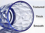 10 Oz Unbreakable Tritan Drinking Glasses Shatterproof Acrylic Glasses Drinkware BPA Free Hard Plastic Cups Reusable Kitchen Water Glasses Drinking Set of 12 (Blue)