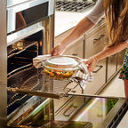 6pc Glass Tureen Dishes for Oven with Lids, Durable Borosilicate Glass Covered Bakeware Set, Microwave Safe, Versatile Round Baking Dishes for Oven with Lid, Clear Lead-Free Casserole Cookware.