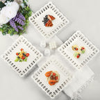 Ceramic Square Dinner Plates, 11 inch Square Serving Plate Set of 4 for Steak Pasta Salad Snacks Pizza Appetizer, New Bone Porcelain Plates with Lace Rim, Party Wedding Birthday Christmas Gift, White