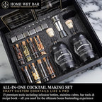 Premium DIY Whiskey Making Kit – 15-Piece Cocktail Infusion Set with Recipe Guide, Glass Bottles, Stainless Cubes, & Bar Tools – Ideal for Whiskey, Bourbon, Vodka, Gin, & Tequila Enthusiasts