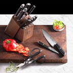 Cangshan L Series Knife Block Sets, Forged German Steel (12-Piece 4 Steak Knives, Black)