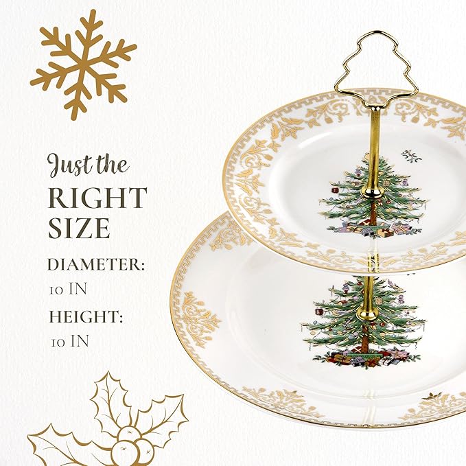 Christmas Tree Gold Cake Stand