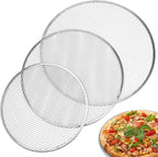 3 Pcs Pizza Screen 10 Inch 12 Inch 13 Inch Aluminum Alloy Seamless Pizza Pan Non Stick Mesh Pizza Tray for Oven BBQ Kitchen Restaurant Cookware Baking Tool