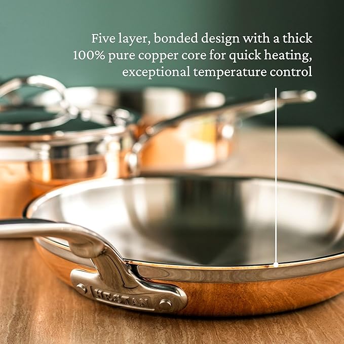 Hestan - CopperBond Collection - 100% Pure Copper Frying Pan, Induction Cooktop Compatible, 8.5-Inch