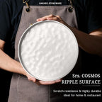 HaWare Stoneware Dinner Plates Set of 6, 10" Heavy Duty Ceramic Plate, Reactive Glaze Ripple Dinnerware for Home Restaurant, Chip and Scratch Resistant, Microwave and Dishwasher Safe, Speckled White