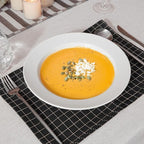 DOWAN Soup and Pasta Bowls Set of 4, White Porcelain Wide Rim Salad Plates, 20 Ounces, Microwave & Dishwasher Safe