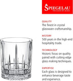 Spiegelau Perfect Serve Double Old Fashioned Glasses Set of 4 - Lowball Cocktail Glasses European-Made Crystal, Dishwasher Safe, Professional Quality Cocktail Glass Gift Set - 13 oz