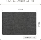 Romanstile Vinyl Placemats Set of 8-12 X 18 Inch - Heat Resistant Place Mats 100% Waterproof Oilproof Wipeable Reversible Faux Leather Table Mats for Kitchen/Dining/Party/Outdoor, Charcoal