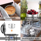 P&P CHEF Cake Pan Set of 4, Stainless Steel Baking Round Cake Pans Tins Bakeware for Birthday Wedding, Leak-proof & Easy Clean, Mirror Finish & Easy Releasing, 4 Inch