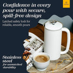 ESPRO P7 French Press Coffee Maker - Double-Walled Stainless Steel Insulated with Micro-Filter, 32 Ounces, Matte White