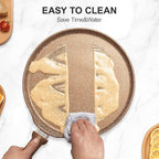 Nonstick Crepe Pan, Granite Coating Flat Skillet Dosa Tawa Tortilla Pan, 10 inch Pancake Griddle Roti Pan With Stay-Cool Handle, Induction Compatible, PFOA Free