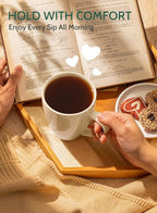 Sweese Porcelain Coffee Mugs - 16 Ounce (Top to the Rim) for Coffee, Tea, Cocoa, Set of 4, Dove Grey