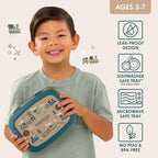 Bentgo Kids Prints Leak-Proof, 5-Compartment Bento-Style Kids Lunch Box - Ideal Portion Sizes for Ages 3-7, Durable, Drop-Proof, Dishwasher Safe, & PFAS & BPA-Free Materials (Trains)