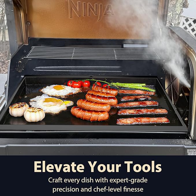 Utheer Nano-Ceramic Full Griddle for Ninja FlexFlame PG300,Professional-Grade Nonstick Full-Size Griddle Plate with Grease Drain,Rust-Resistant,BBQ Breakfast & Camping,Fit Ninja FlexFlame XSKFULGRIDLE