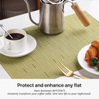 LEXMORE PVC Woven Placemats 6 PCS Wipeable Indoor/Outdoor Table Mats Washable Vinyl Place Mats for Dining Table, Set of 6-Pea Green