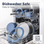 SENSARTE 24 Piece Ceramic Pots and Pans Set, Nonstick Detachable Handle Cookware, Induction Kitchen Cookware Set with Removable Handle, Healthy Non Stick for RV, Dishwasher＆Oven Safe, PFOA Free (Navy)