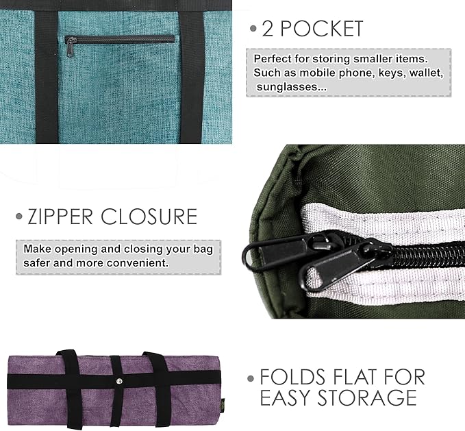 BeeGreen Cooler Bag Soft Leakproof Insulated Tote with Zipper for Beach Travel Grocery