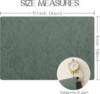 Romanstile Vinyl Placemats Set of 4-12 X 18 Inch - Heat Resistant Non-Slip Embossed Floral Place Mats 100% Waterproof Oilproof Wipeable Faux Leather Table Mats for Kitchen/Dining/Party, Green