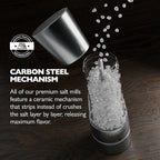 COLE & MASON Derwent Salt Grinder - Stainless Steel Mill Includes Gourmet Precision Mechanism and Premium Sea Salt