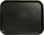Carlisle FoodService Products Cafe Fast Food Cafeteria Tray with Patterned Surface for Cafeterias, Fast Food, And Dining Room, Plastic, 17.87 X 14 X 0.98 Inches, Black, (Pack of 12)