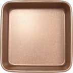 casaWare 7-Inch Toaster Oven Ultimate Series Commercial Weight Ceramic Non-Stick Coating Square Pan (Rose Gold Granite)