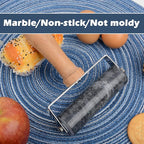 Tianman Rolling Pin Pizza Roller, Marble Roller Non-Stick T-Type, For Cake Baking Tortilla Fudge Pizza Cookies and Other Kitchen Baking Cooking (Type 1 Black).