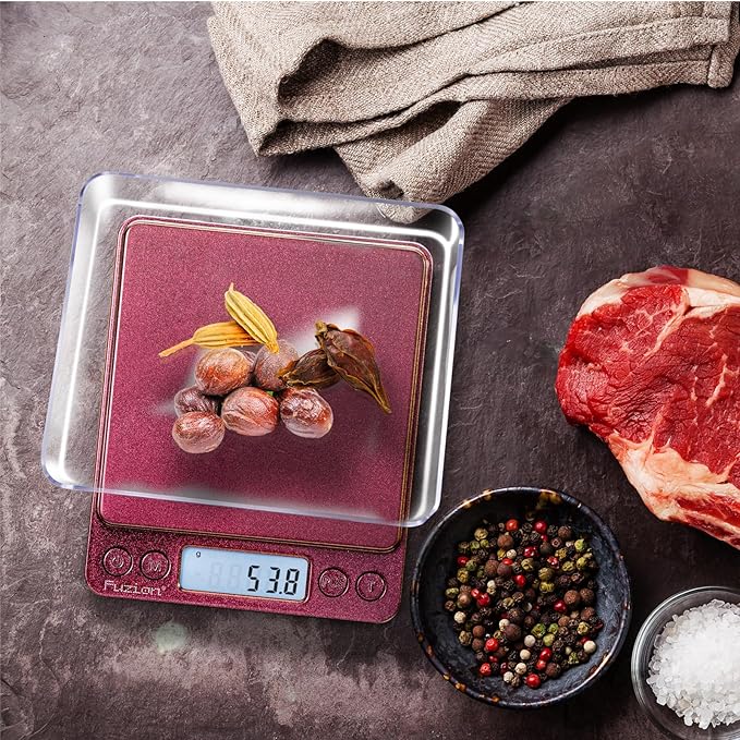 Fuzion Digital Scale .1 Gram Accuracy, 3000g Mini Food Scales for Herb, Spice, Jewelry, Gold, Small Food Scale - Weight Gram and Oz