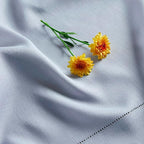 Solino Home Dusty Blue Linen Tablecloth 60 x 108 Inch - 100% Pure Linen Hemstitch Table Cloth for Rectangle Tables - Classic Hemstitch, Machine Washable Tablecloth for Summer, Fall, Autumn