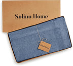 Solino Home Linen Tablecloth 60 x 90 Inch - 100% Pure Linen Blue Denim Table Cloth for Rectangular Tables - Athena, Machine Washable Cloth Tablecloth for Summer