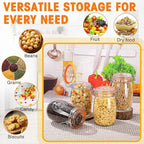 Wide Mouth Mason Jars 32 oz, 4 Pack Glass Canning Jars with Airtight Lid, Large Clear Canister Quart Jars for Pickling Flour Salad Jam Jelly Coffee Sugar Beans Kitchen Storage (4 Pack 32OZ)