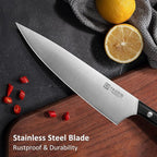 PAUDIN Kitchen Knife Set, 5 Pieces Knives Set for kitchen, Ultra Sharp Kitchen Knives, High Carbon Stainless Steel Knife Set, Precise Cutting with Ergonomic Handle