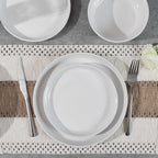 Stoneware Dinner Plates Set of 4, 8 Inch Reactive Matte Glaze Ceramic Plates Set, Modern Dinnerware Dish set for Kitchen,Microwave, Dishwasher Safe, Scratch Resistant,White