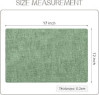 Romanstile Vinyl Placemats Set of 4-12 X 18 Inch - Heat Resistant Place Mats 100% Waterproof Oilproof Wipeable Reversible Faux Leather Table Mats for Kitchen/Dining/Party/Outdoor, Dark Green