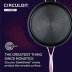 Circulon Clad Stainless Steel Saute Pan with Lid and Hybrid SteelShield and Nonstick Technology, 5 Quart - Silver