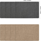 Myir JUN Placemats Dual Sided, Faux Leather Place Mats Set of 8 Indoor Placemat for Dining Table Non-Slip Washable Place Mat Heat Resistant Outdoor Table Mats (Set of 8, Gray Beige)
