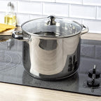 Ecolution Stainless Steel Stock Pot, Encapsulated Induction Ready Cooking Pot with Glass Lid, Oven Safe, Dishwasher Safe Soup Pot, 8-Quart